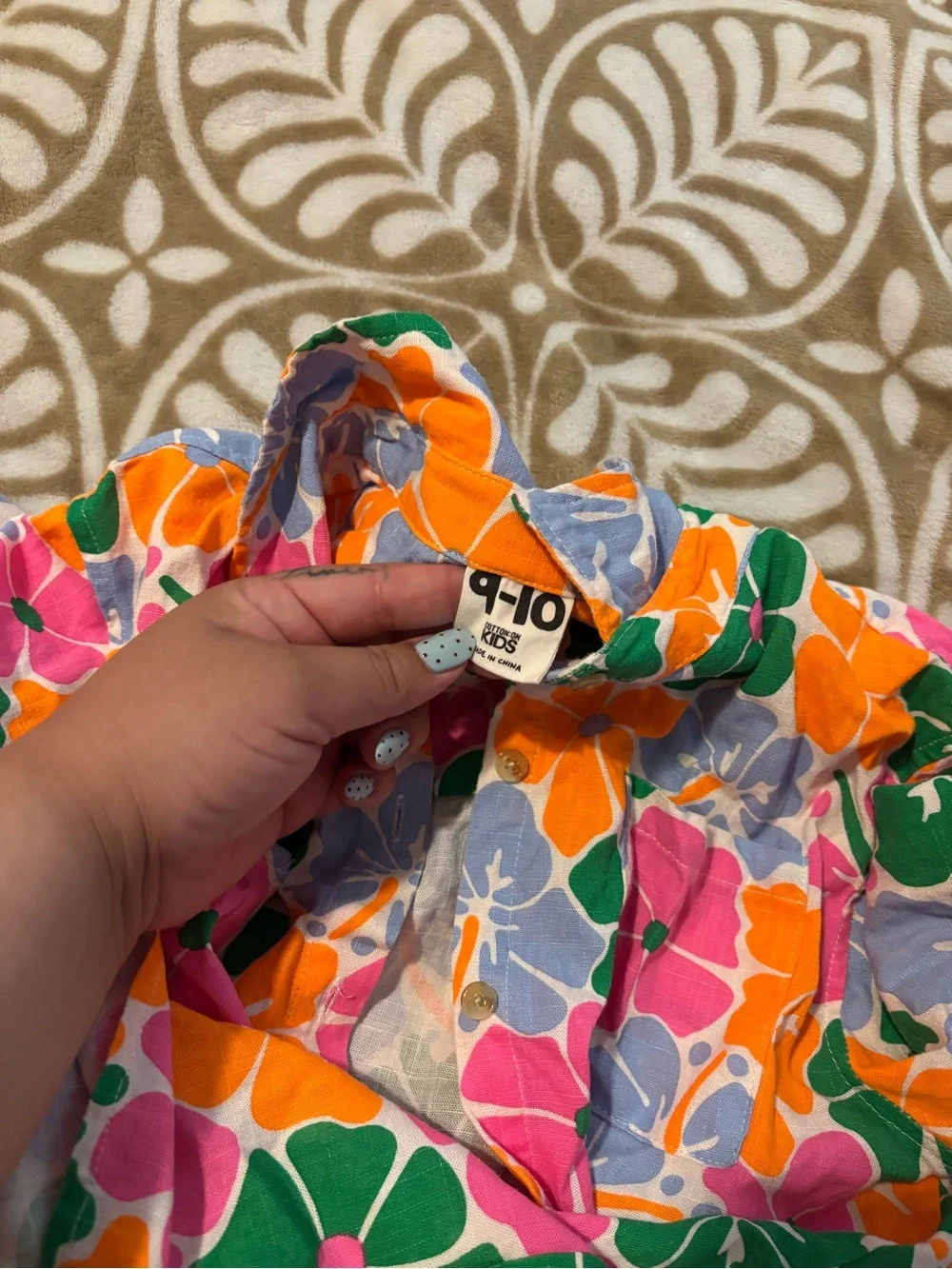 Kids Floral Swim Coverup Shirt - Bright Multi-Color